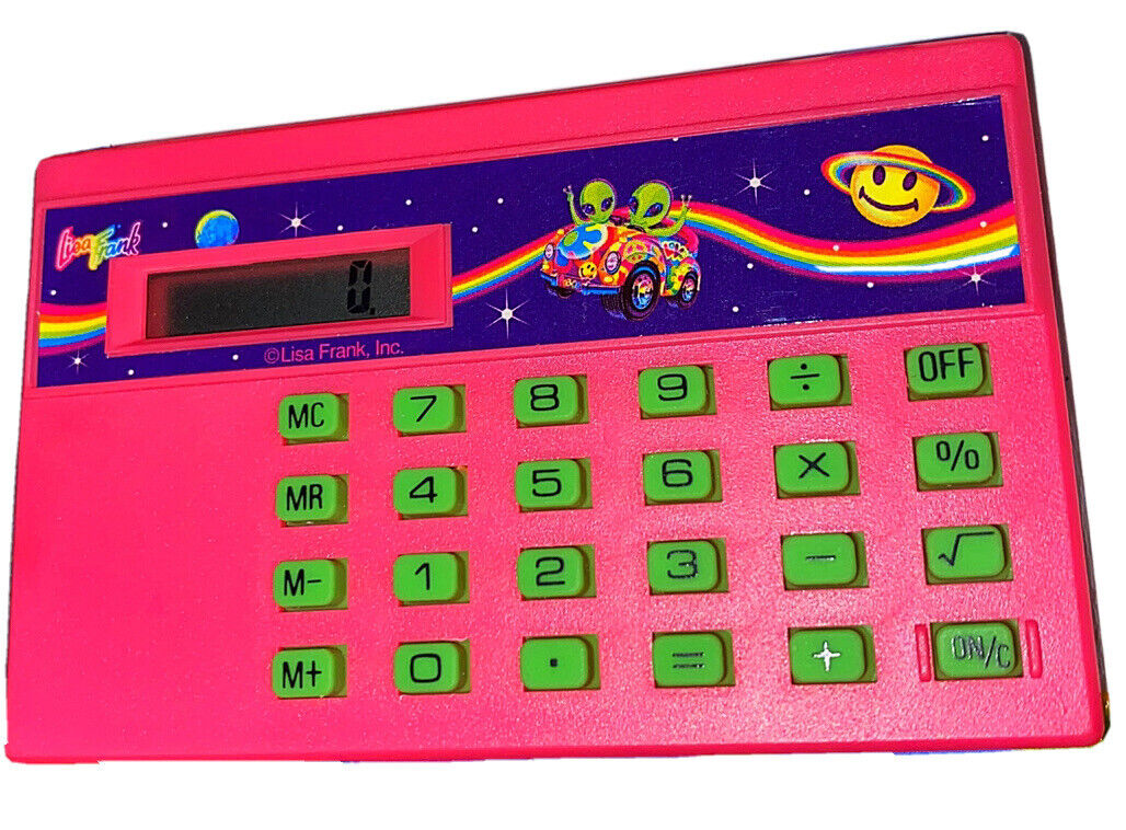 Vtg Lisa Frank Calculator Aliens Works Zoomer & Zorbit
