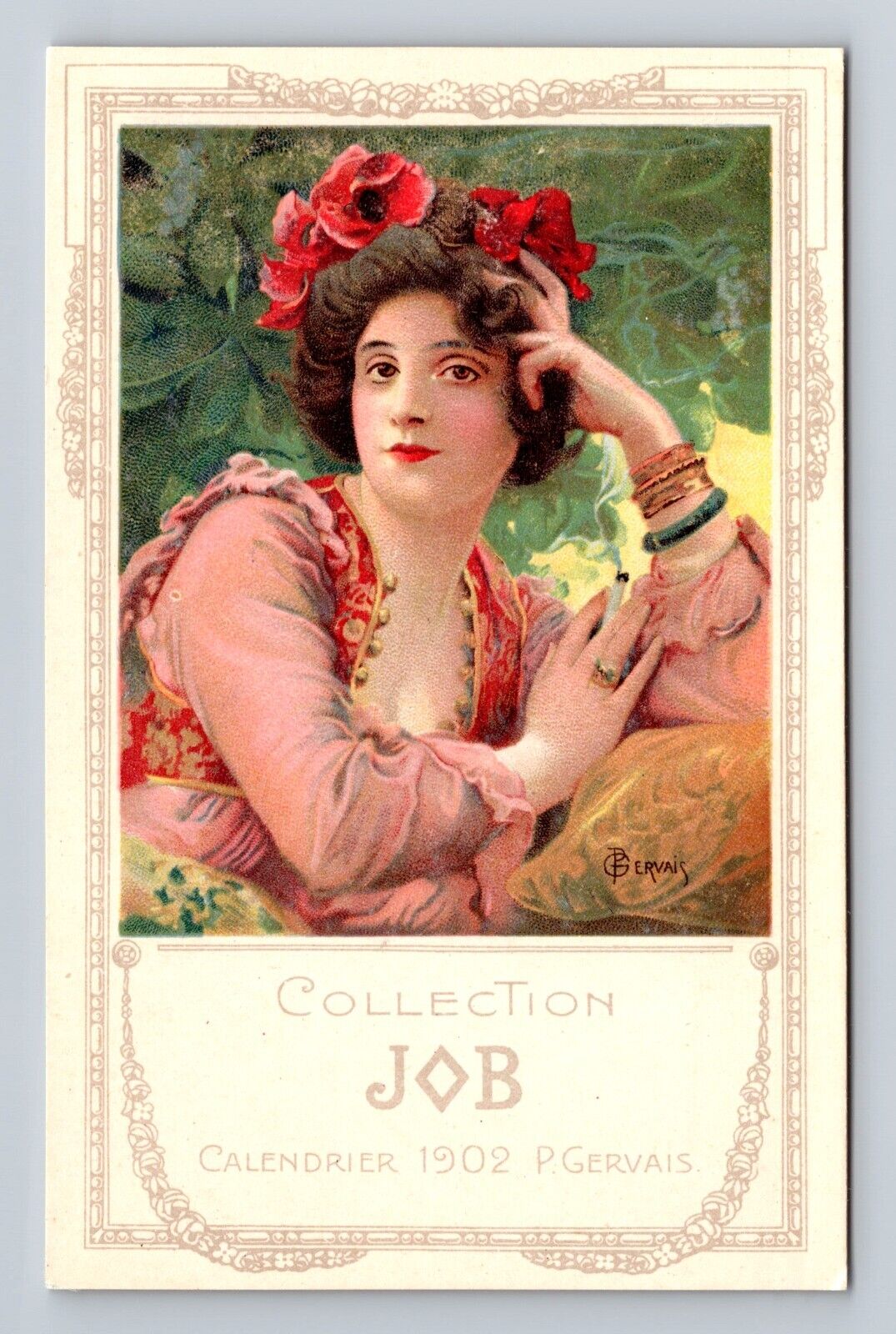 Art Nouveau - Tobacco-Cigarette - Signed P. Gervais - JOB Vintage c1902 Postcard