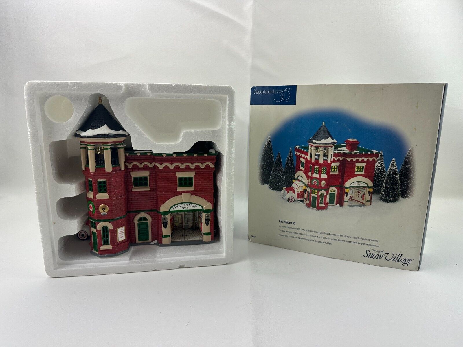 Department 56 Fire Station #3 Snow Village Christmas Fire House NO Light