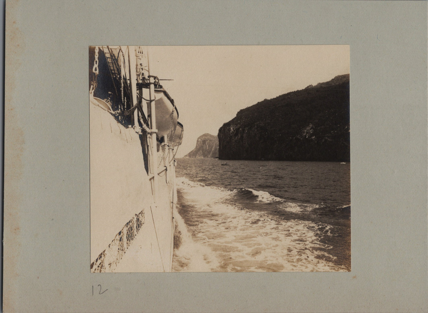 Italy, Capri, L'isle of Capri Boat View Vintage Print, EP Print