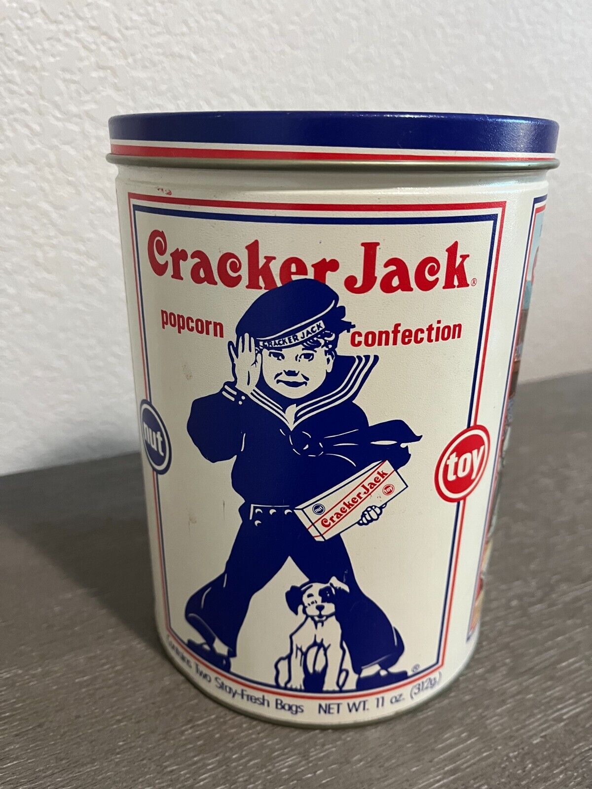 Vintage 1990 Cracker Jack 8'' Tin Reproduction Empty