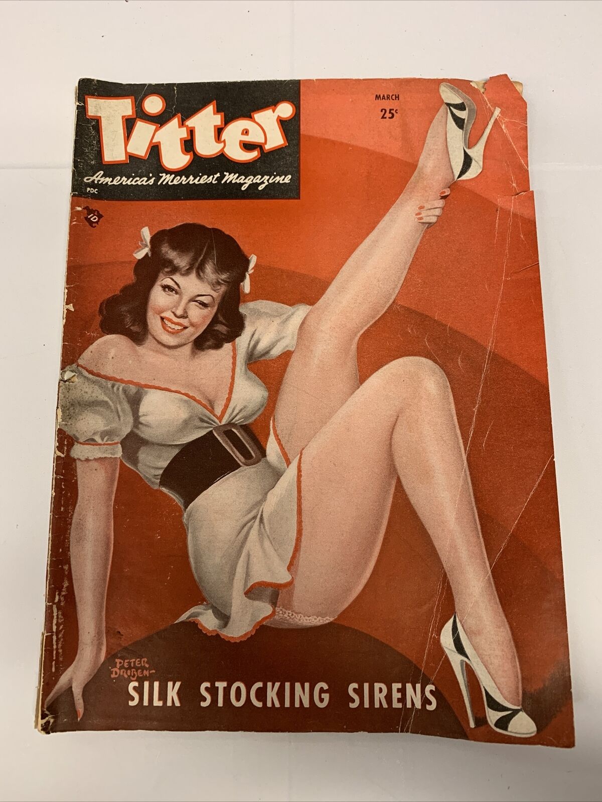 MARCH 1949 ISSUE TITTER GIRLIE MAGAZINE NICE PETER DRIBEN COVER