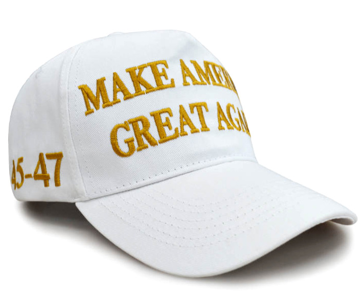 Official Trump MAGA 45 - 47 Hat  White (Made in USA)