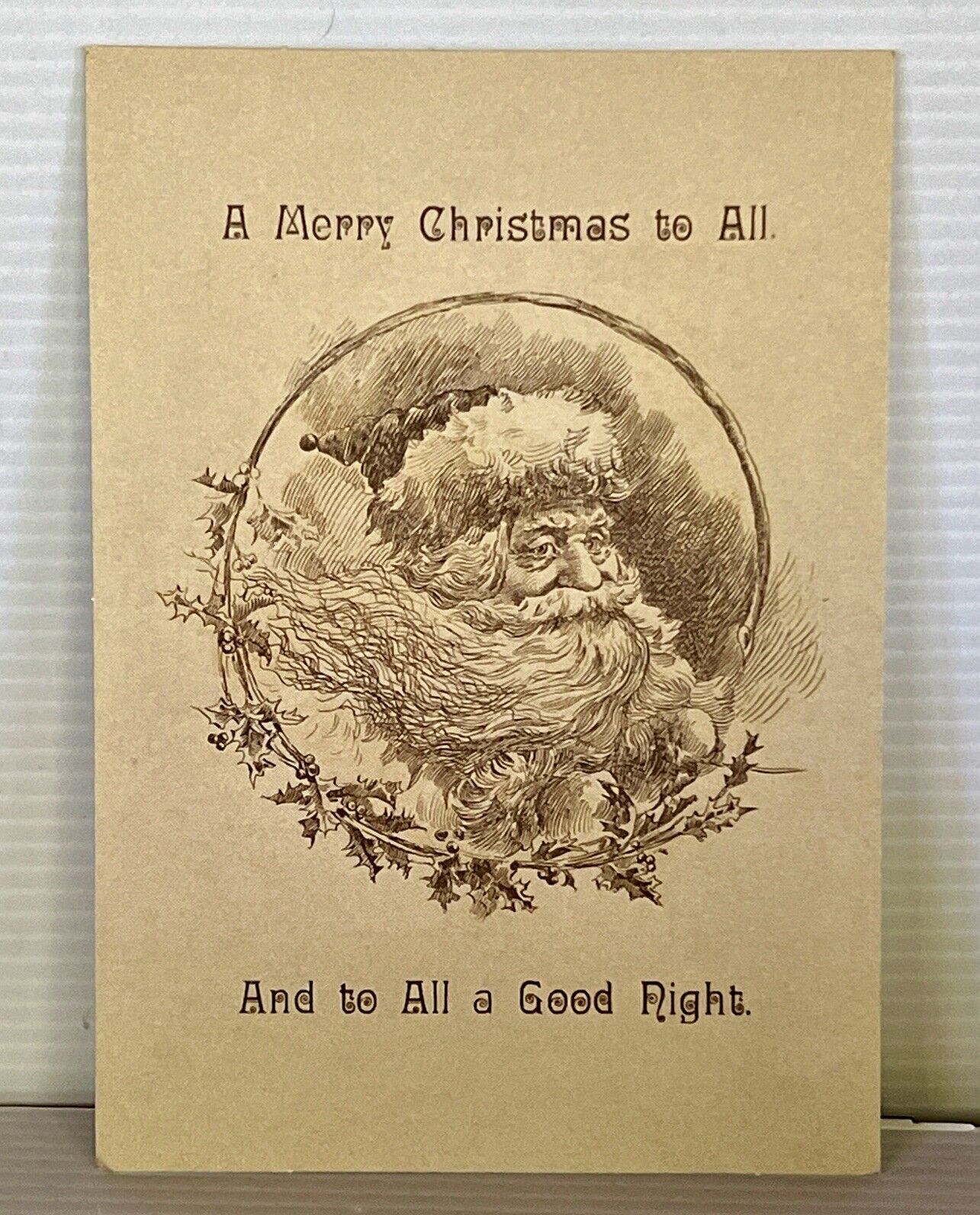 Vintage Hallmarks Postcard Merry Christmas To All Santa Claus