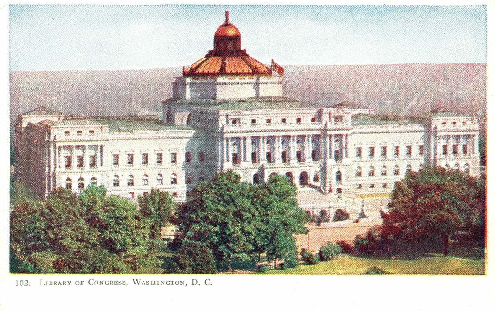 Vintage Postcard Library Of Congress Building Historical Landmark Washington DC