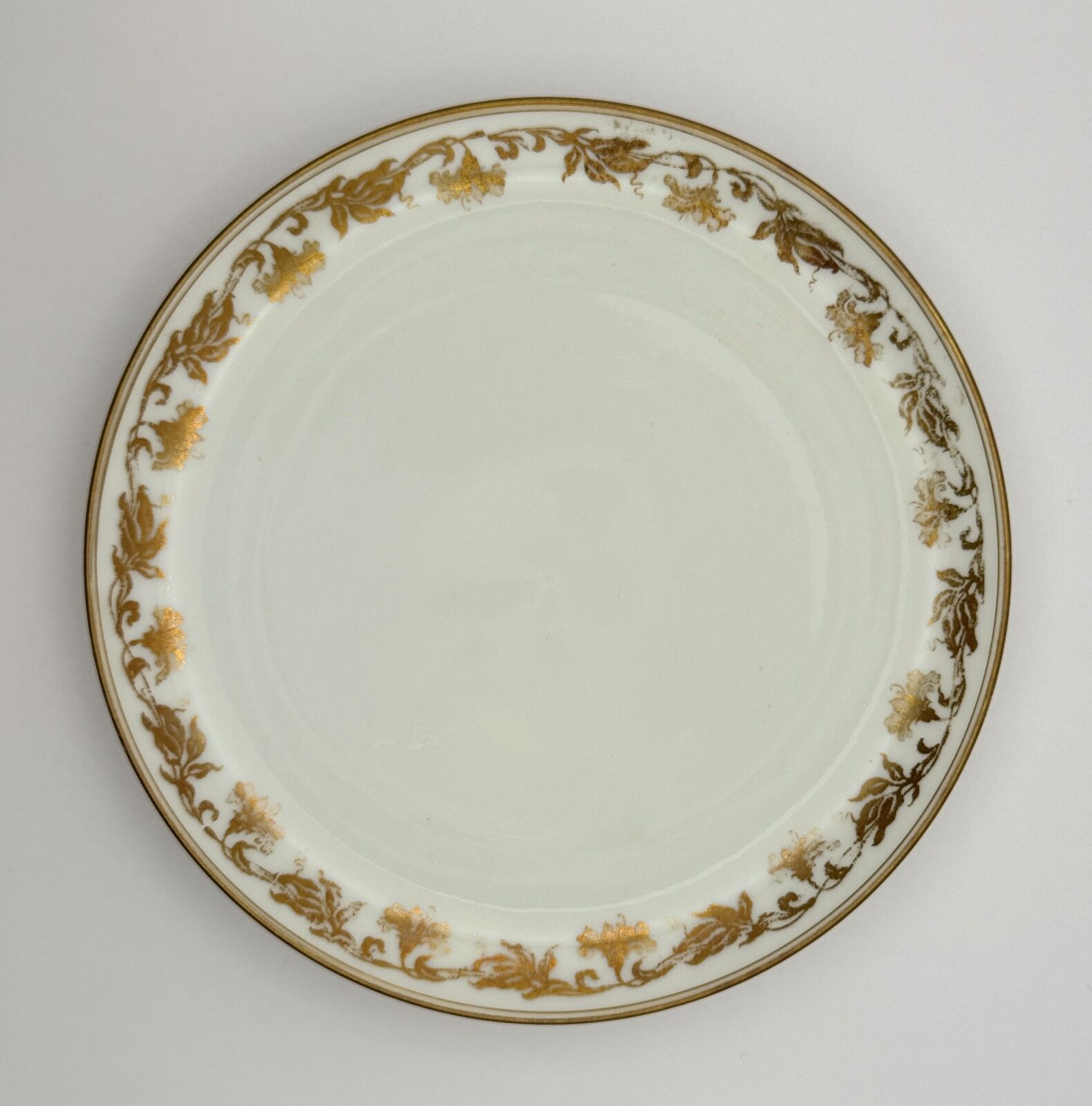 Antique Elegant Haviland & Co. Limoges Plate with Gold Floral Design