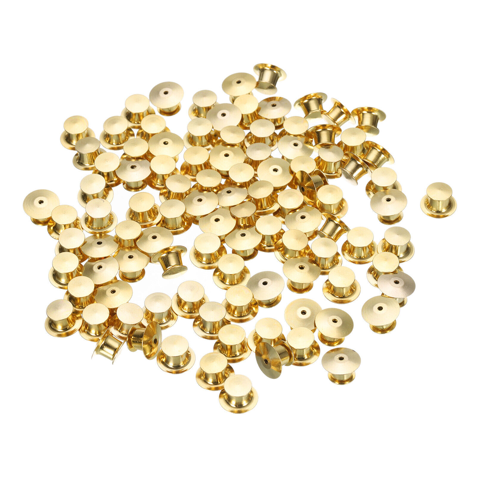 100pcs Metal Pin Backs Spring Loaded Pin keepers Locking Pin Keepers, Gold Tone
