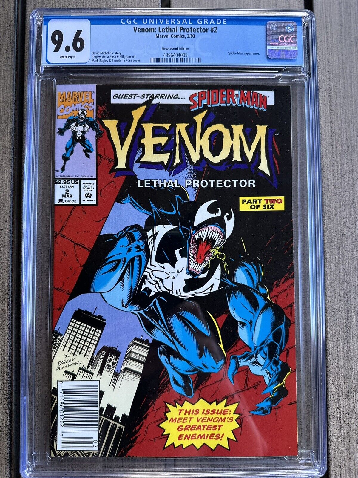 Venom Lethal Protector #2 CGC 9.8 🔥White Pages🔥 Newsstand Edition Marvel 03/93