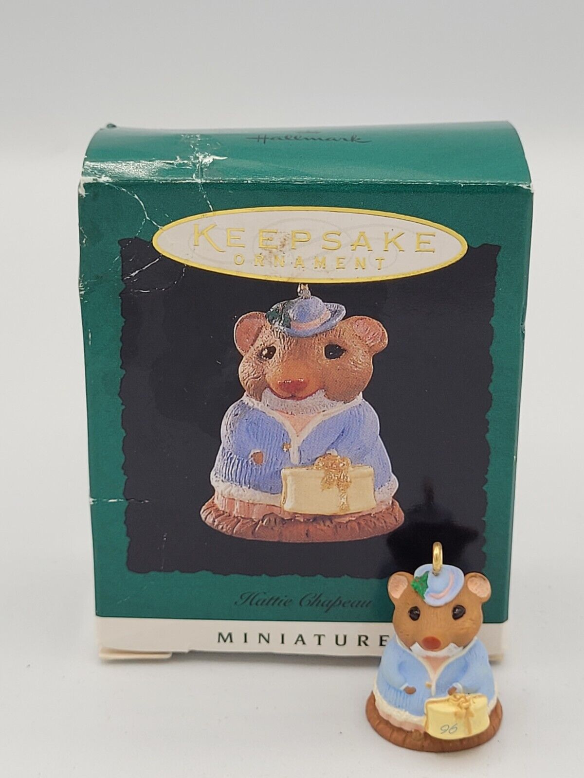 Hallmark Keepsake Miniature Christmas Ornament - Hattie Chapeau - 1996 - MIB