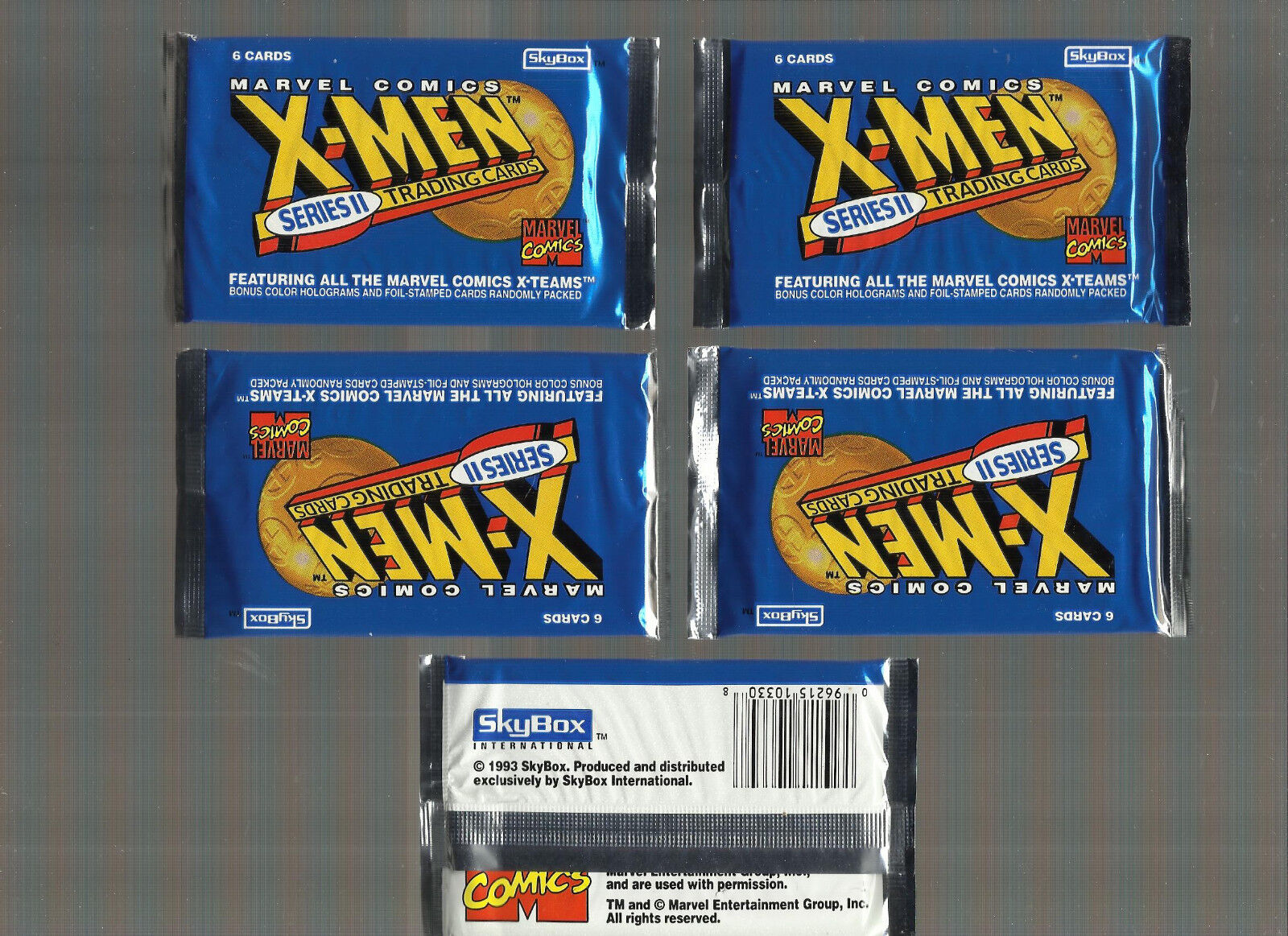 1993 SKYBOX X-MEN SERIES 2 UNOPENED FACTORY SEALED 5 PACK LOT DEADPOOL