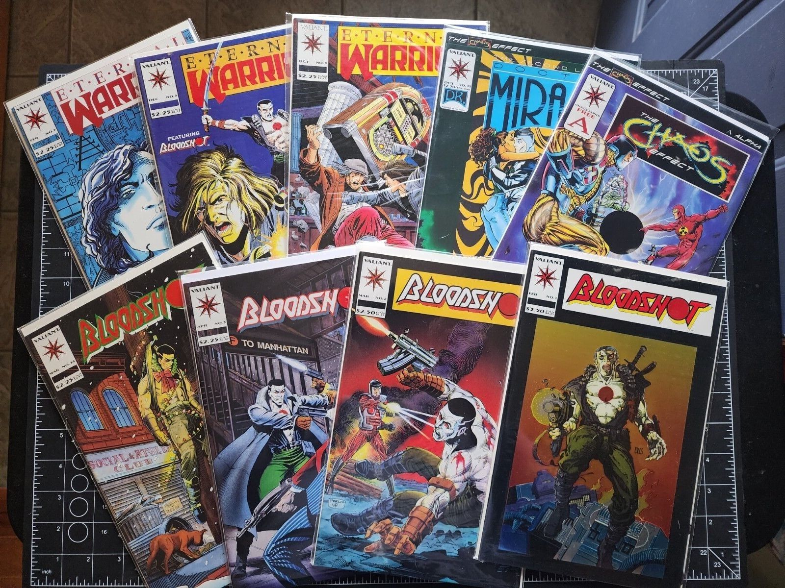 9 Valiant Comic Lot w/ Bloodshot Chromium cover  #1 and Eternal Warrior #3