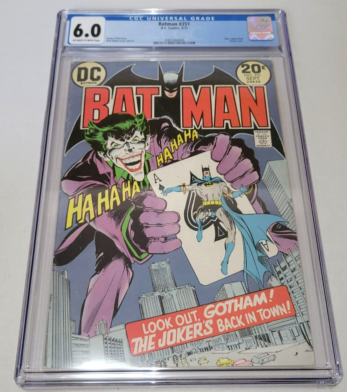 Batman #251 CGC 6.0 FN OW/W DC 1973 Classic Neal Adams Joker Cover