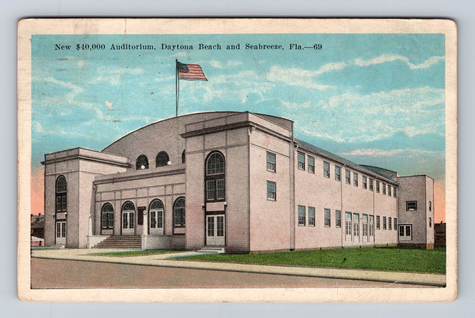 Seabreeze FL-Florida, New Auditorium, Antique, Vintage c1926 Souvenir Postcard