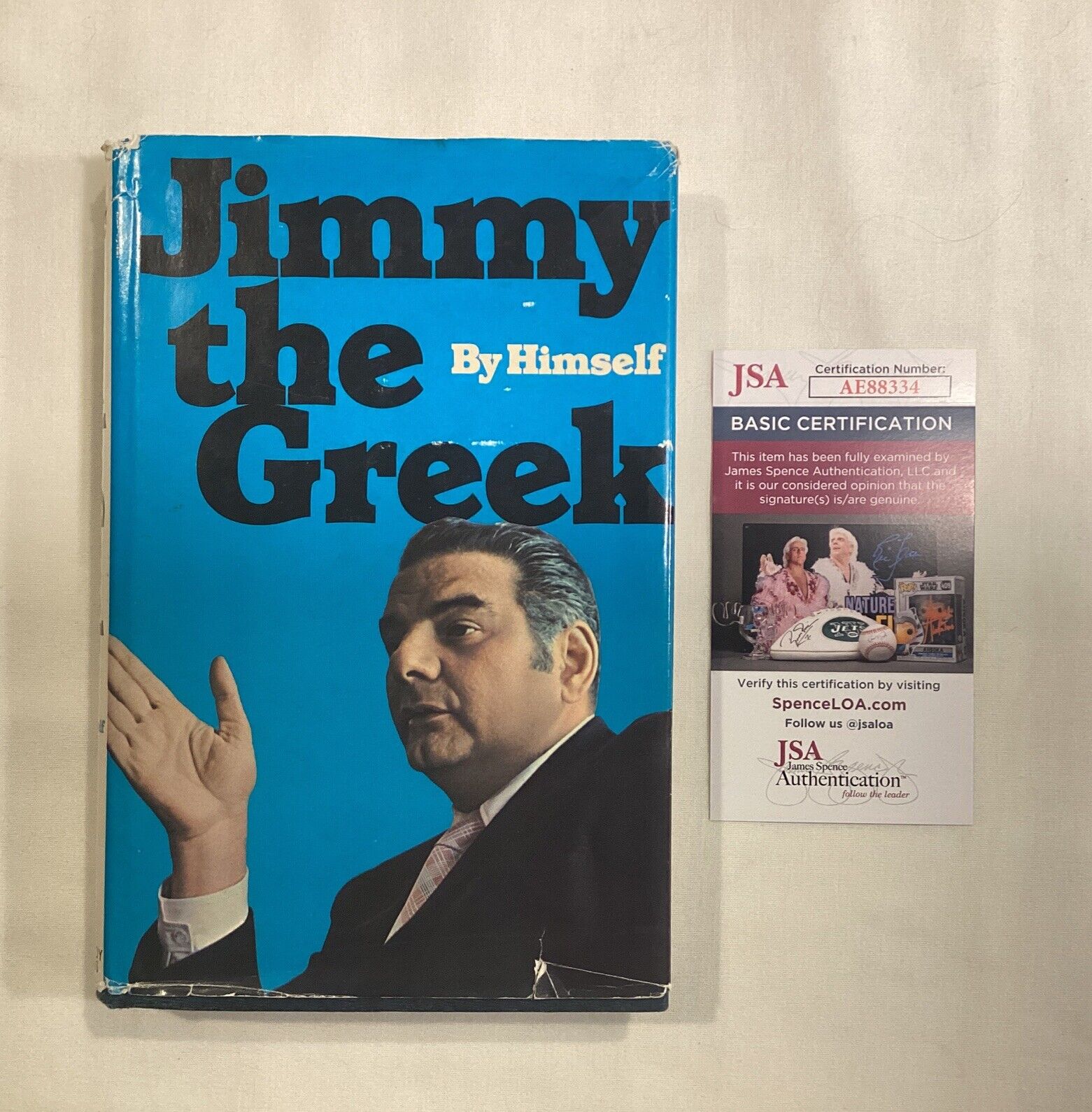 JIMMY THE GREEK BY HIMSELF SIGNED BOOK AUTOGRAPH AUTO JSA COA
