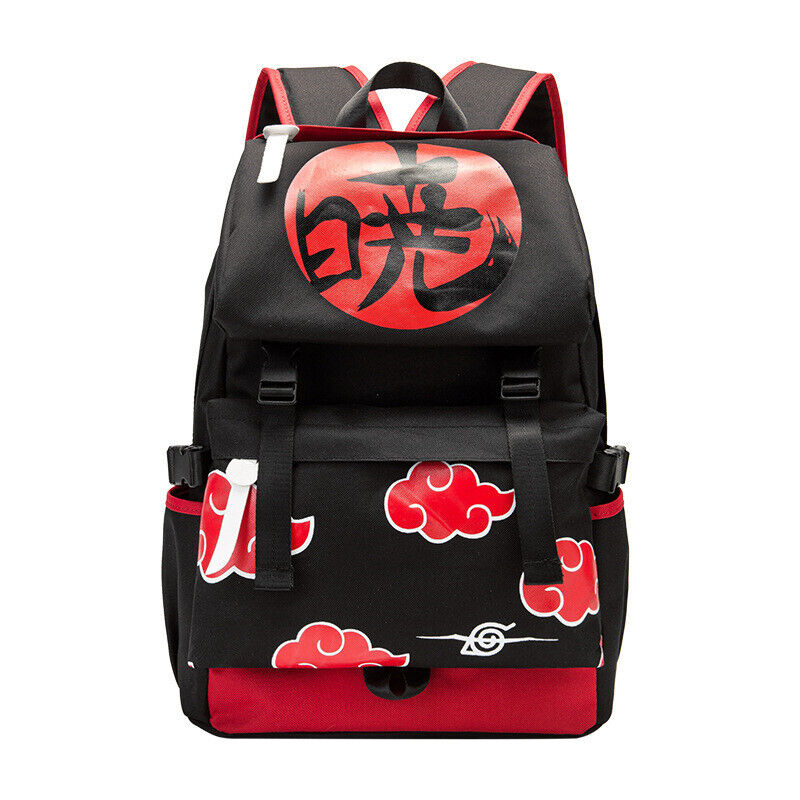 Anime Naruto Akatsuki Backpack Schoolbag Travel Shoulder Bag Cosplay Rucksack
