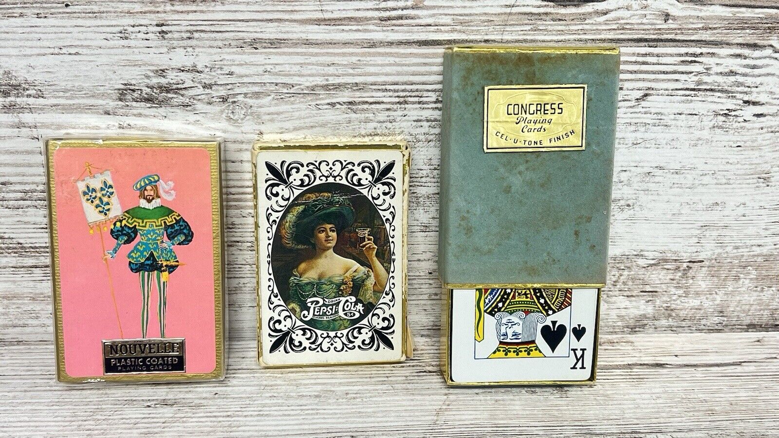 Vintage Lot Of Playing Cards- Congress Pepsi Nouvelle