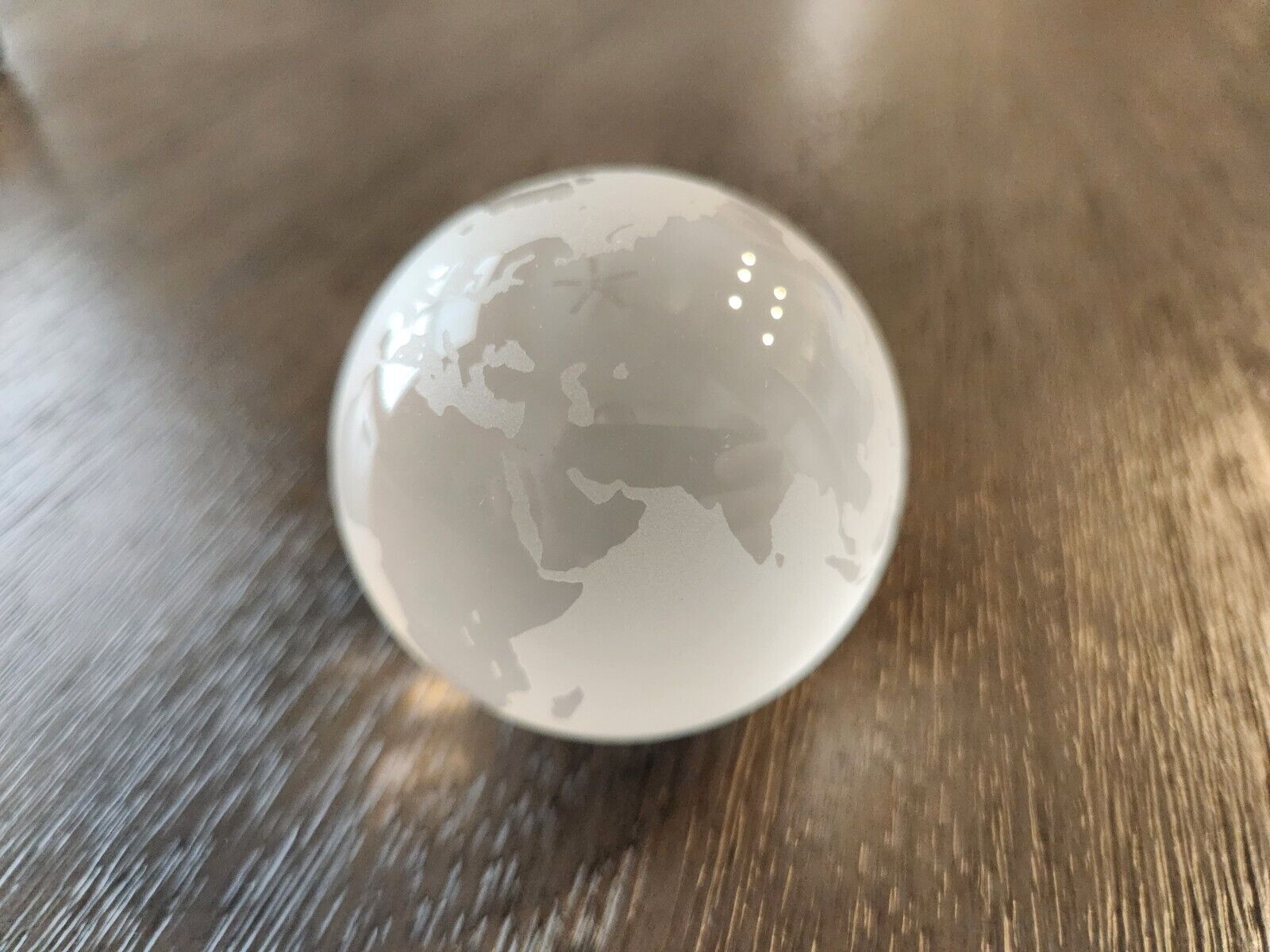 Tiffany & Co. Paperweight ~ Etched Crystal Earth Globe ~ Made in Austria