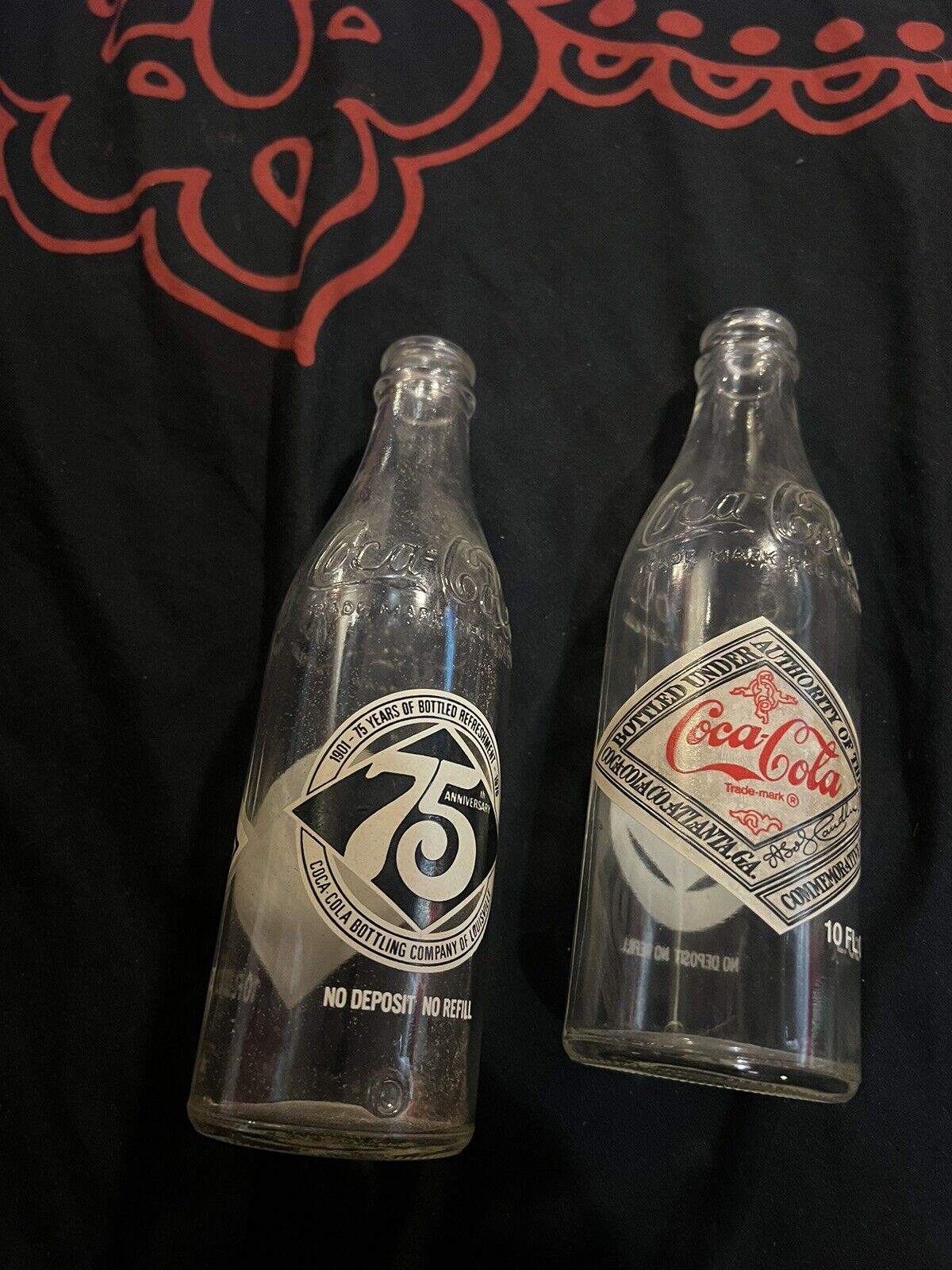 1975 Coca Cola 75 Yr Anniversary Bottles (2)
