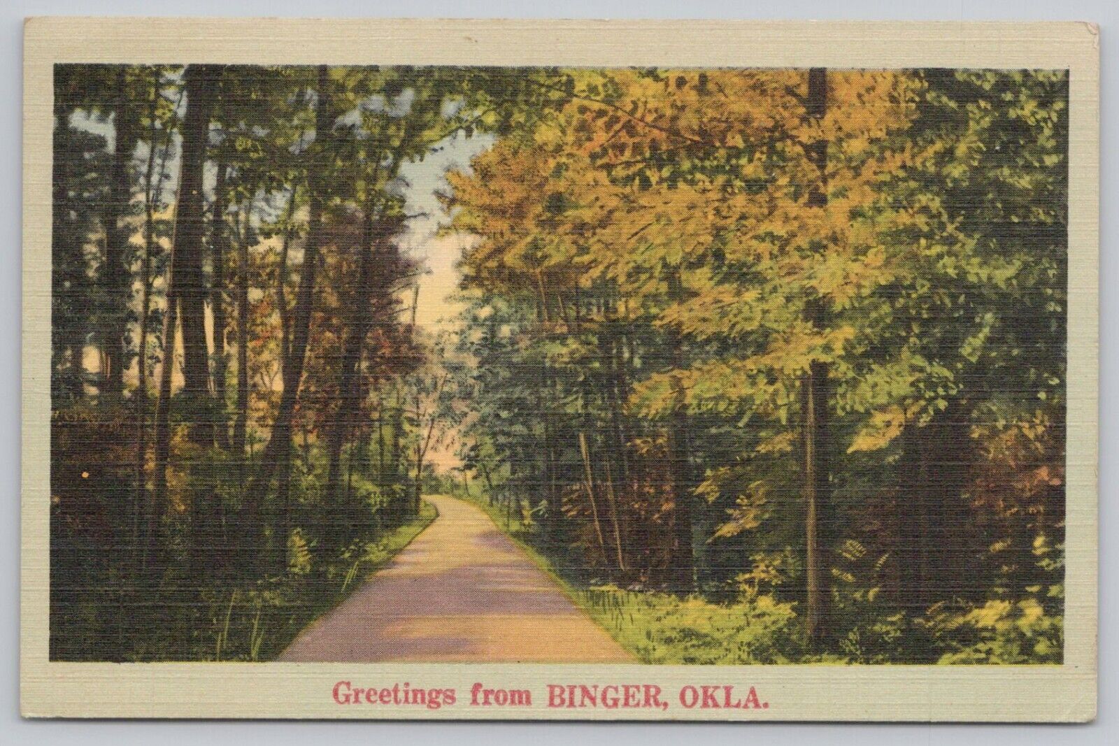 Postcard Greetings from Binger Oklahoma, Posted 1944