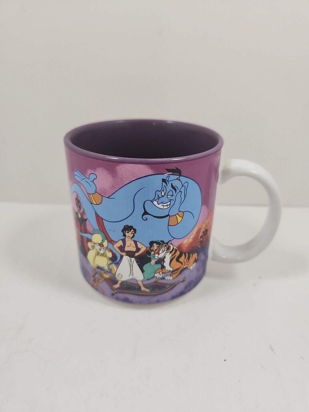 Disney Aladdin Mug Cup Coffee Vintage 90s Japan Genie Collectible 