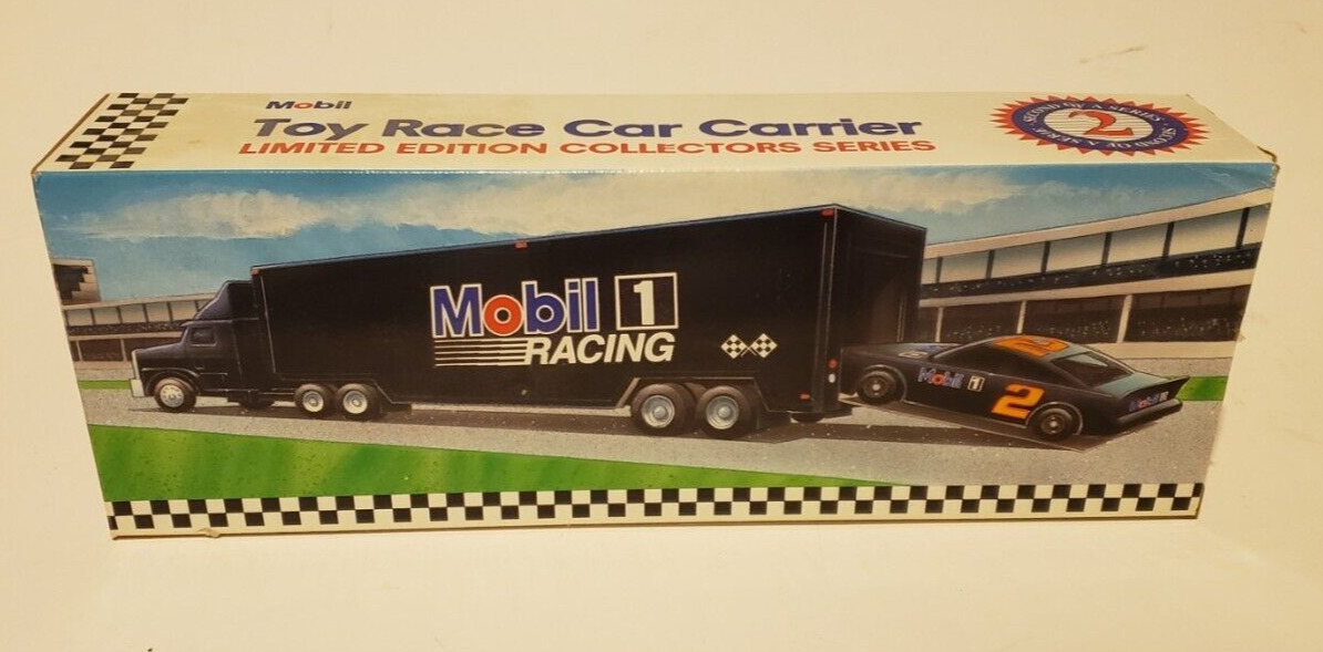 1994 Mobil 1 Race Car Carrier Toy / Working Lights NIB