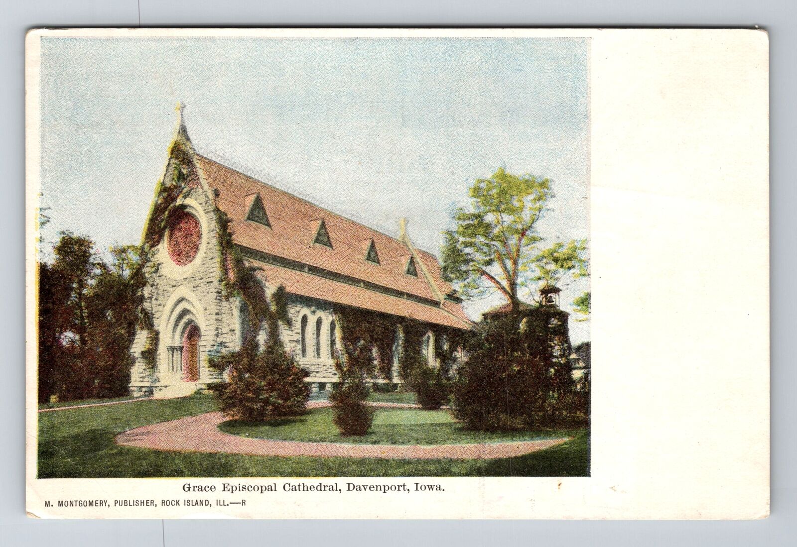Davenport IA-Iowa, Grace Episcopal Cathedral, Vintage Postcard