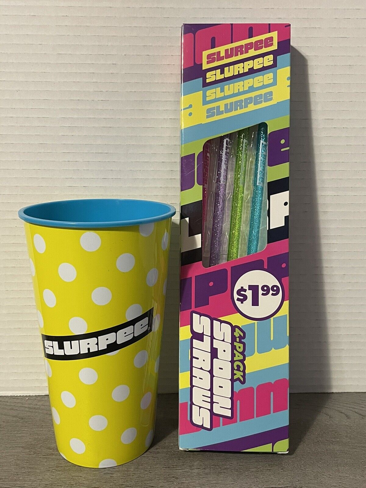 Slurpee Cup With Straws New