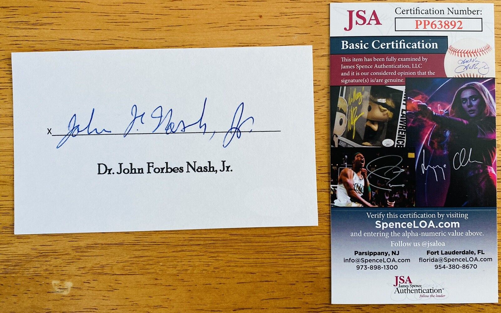 John Forbes Nash Jr Signed Autographed 3x5 Card JSA Certified A Beautiful Mind