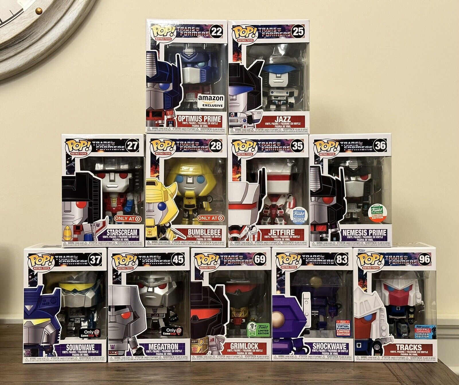 Transformers Funko Pop Retro Toys Set. Exclusives & Limited Editions