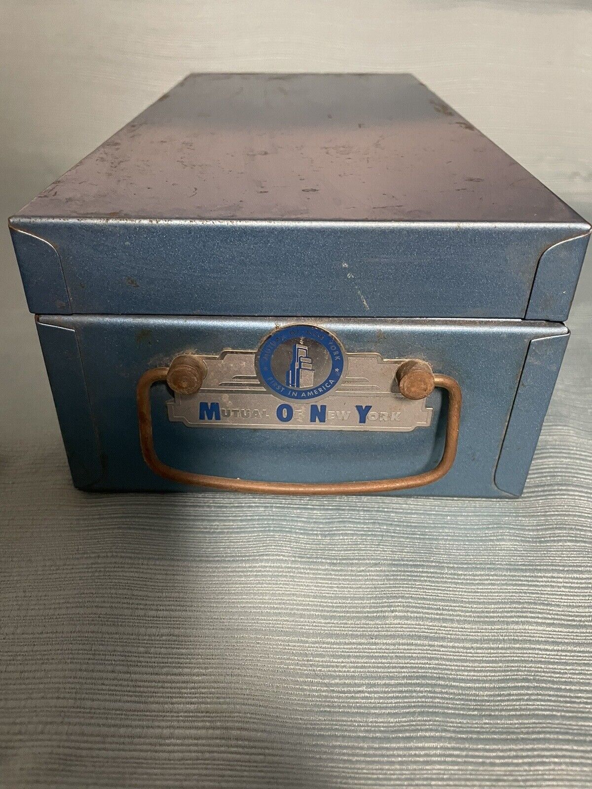Vtg Bemis & Call Co Sesamee Combination Lock Safe Policy Box Mutual Of New York