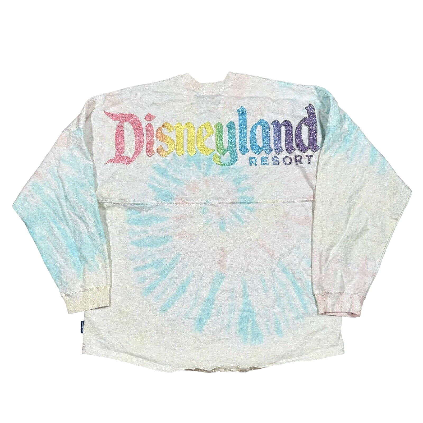 Disneyland Resort Women\'s Spirit Jersey Pastel Tie Dye Rainbow Glitter XL Shirt