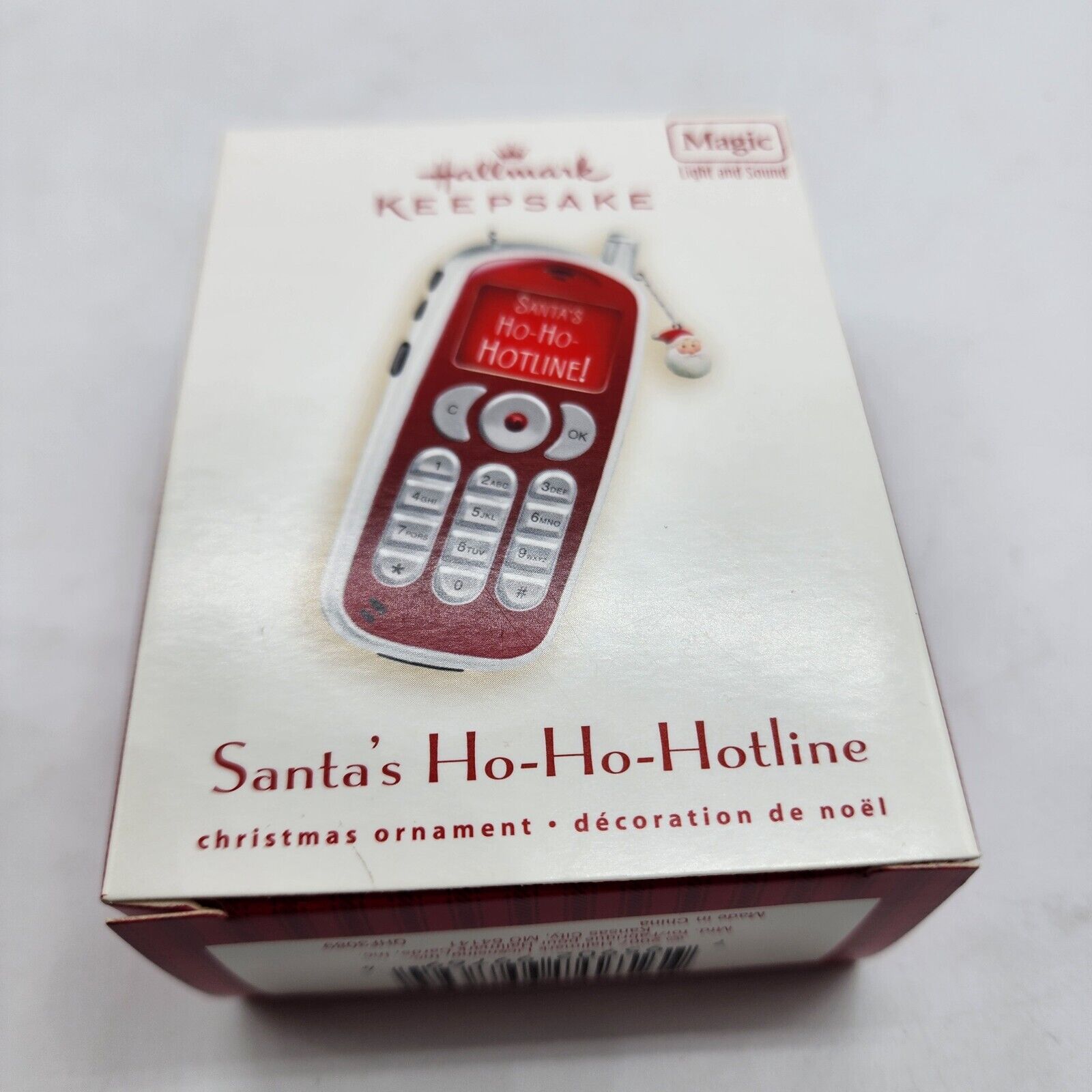 Hallmark Santa's Ho-Ho-Hotline Cell Phone Ornament 2007 Light, Sound - Works