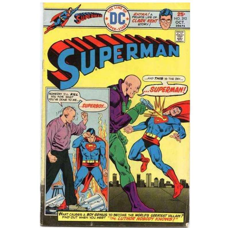 Superman #292 1939 series DC comics Fine minus Full description below [f{