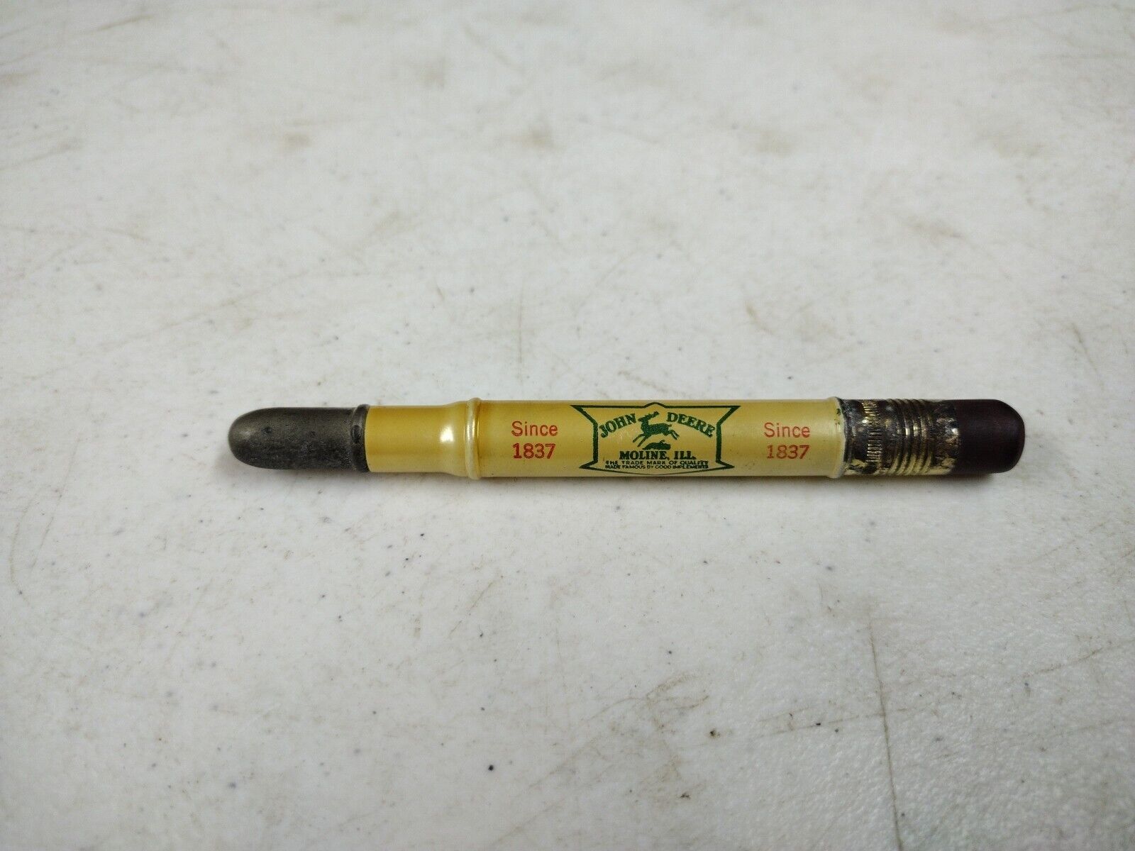 Vintage John Deere Since 1837 Yates City IL Advertising Bullet Pencil