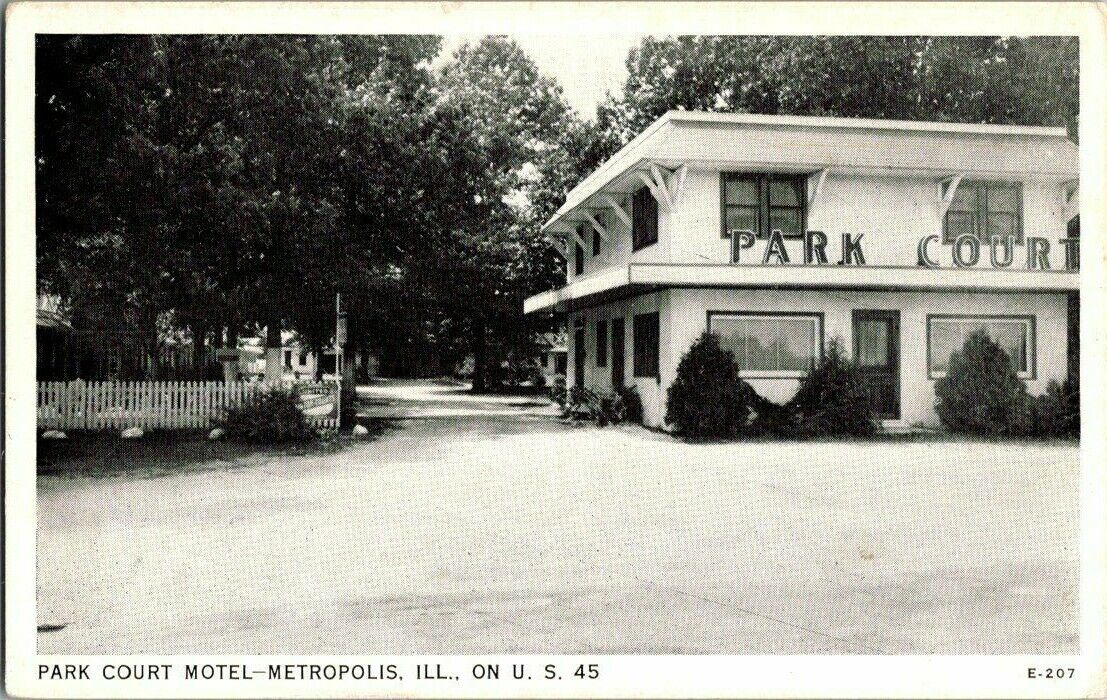 1930'S. METROPOLIS, ILL. PARK COURT MOTEL. POSTCARD SC22