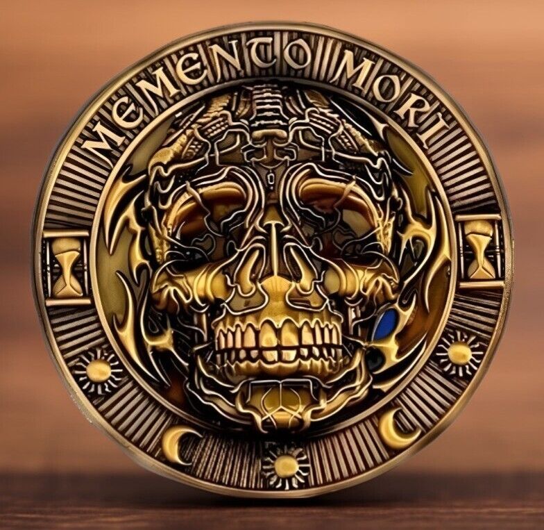 🔥Memento Mori Antique Copper 3D Stoic Coin | EDC Worry Medallion | EDC Reminder