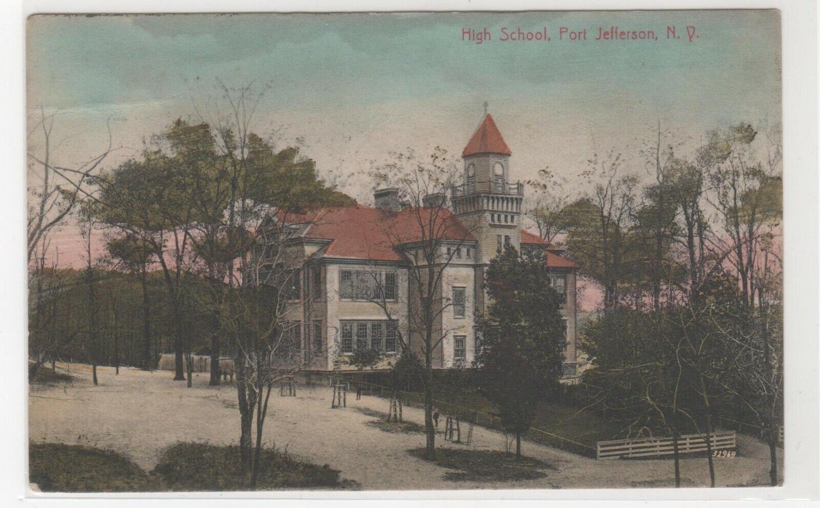 Port Jefferson Long Island NY High School 1915 Color
