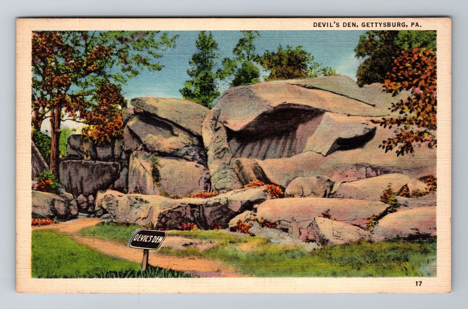 Gettysburg PA-Pennsylvania, Devil\'s Den, Vintage Postcard
