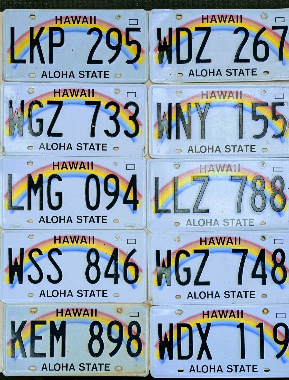 BULK LOT of 10 Hawaii License Plates NICE QUALITY