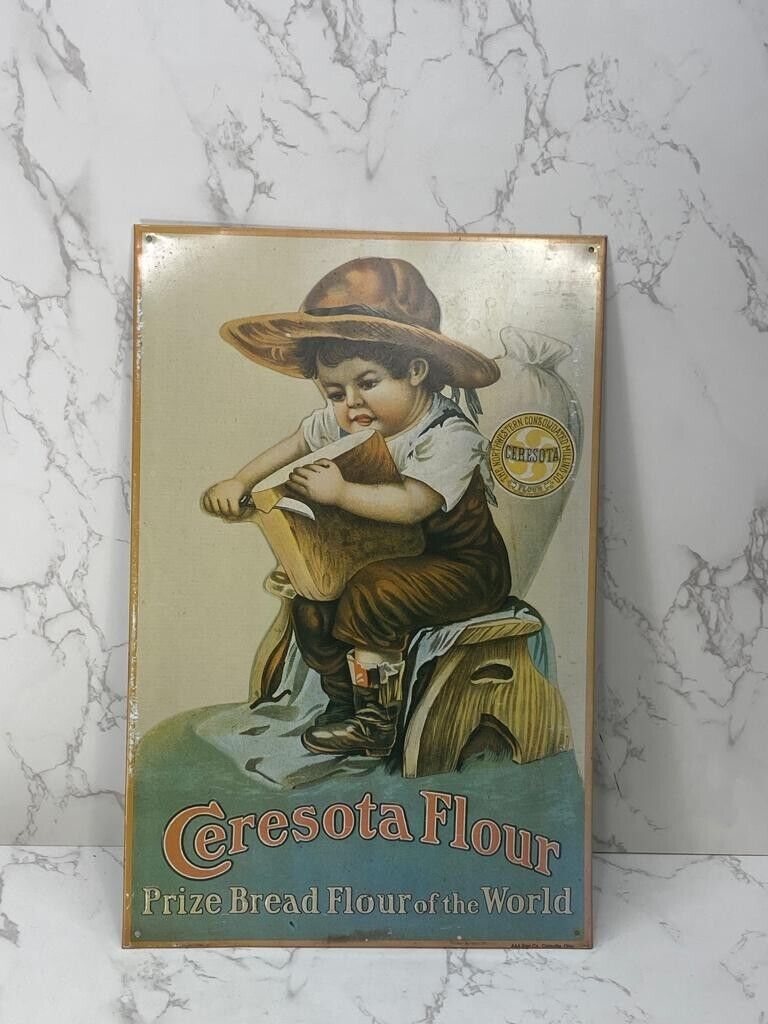 Vintage Ceresota Brand Flour Metal Sign Bread Grocery Advertising