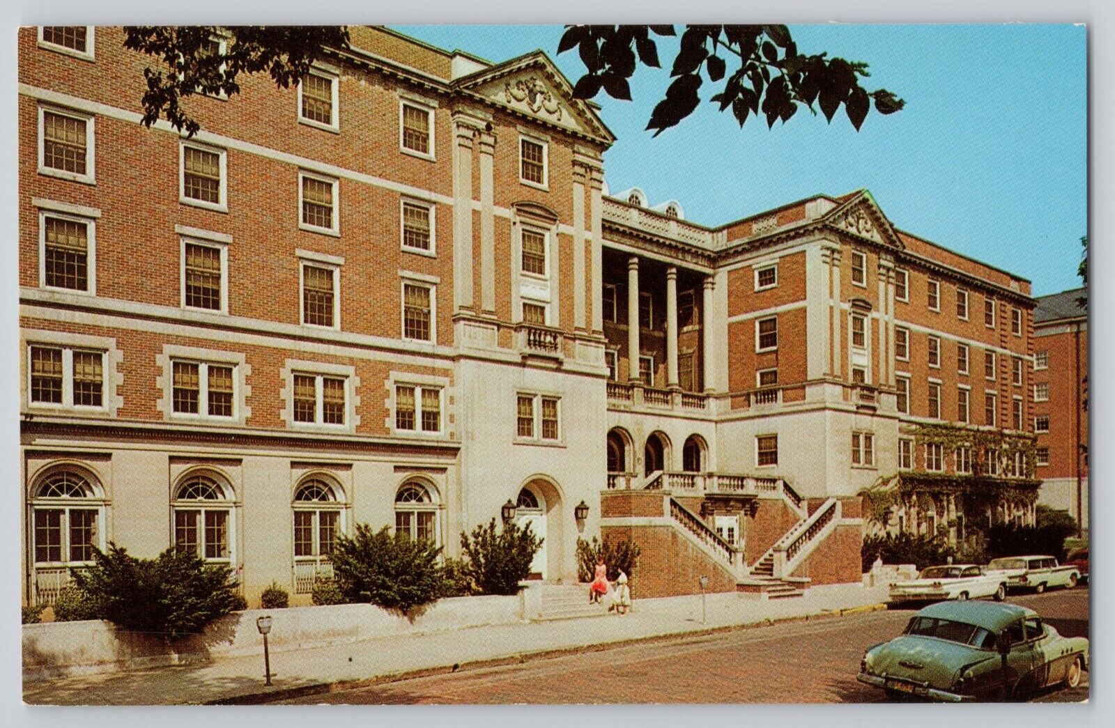 Lindley Hall Ohio University Chrome Postcard Athens Ohio 1950s