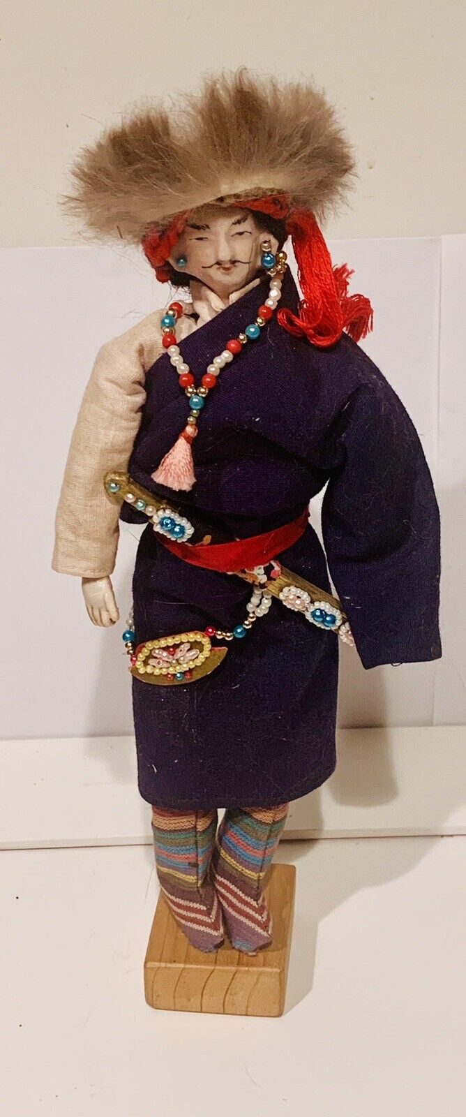 Vintage Tibetan Doll Groom Hand Made Folk Craft 