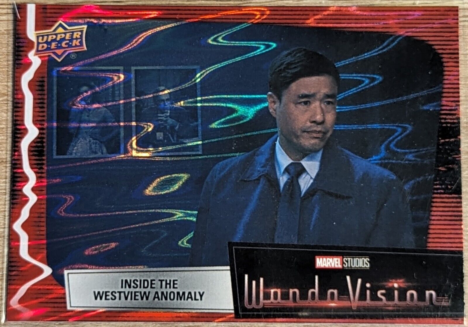 2022 Upper Deck WandaVision Red Scarlet Parallel Base Card #35 Westview Anomaly