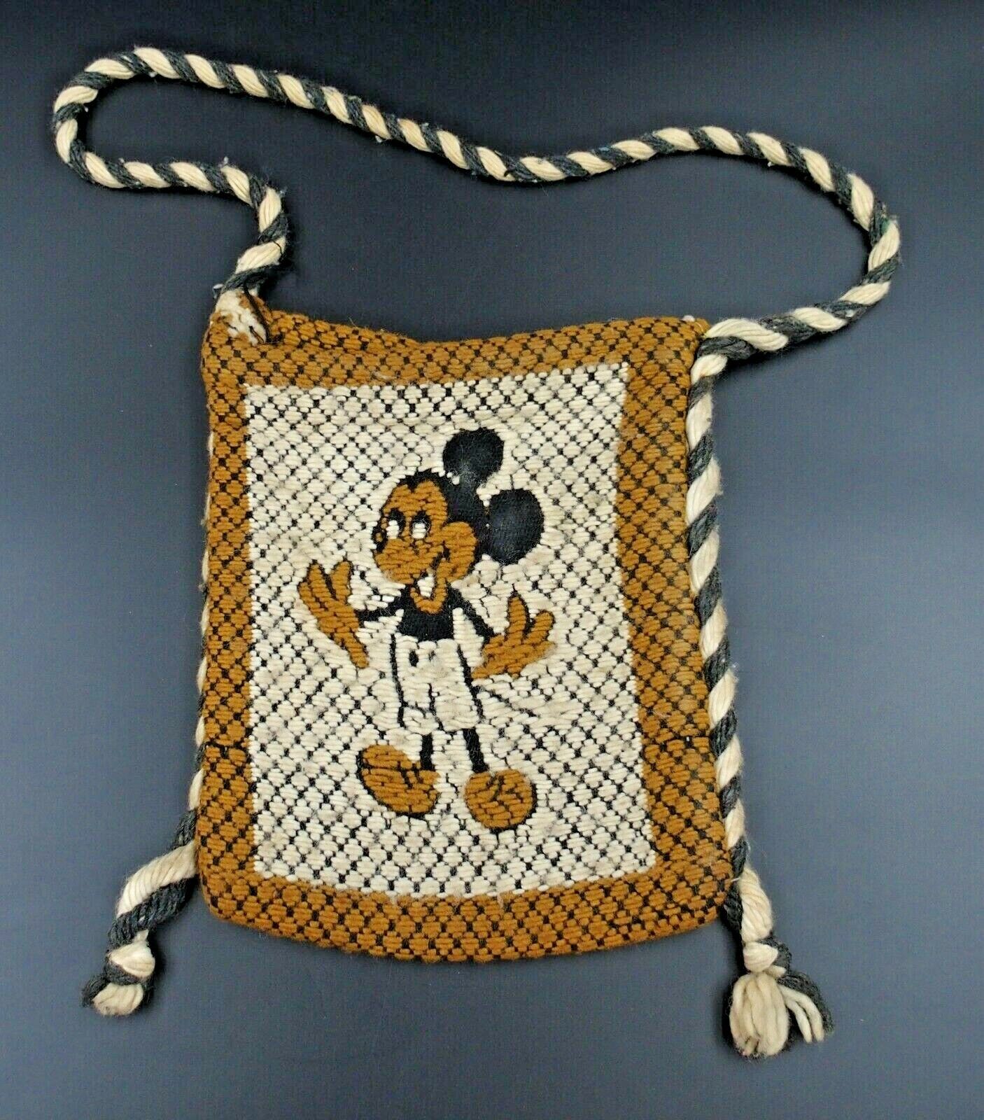 Vintage 1960's or 1970's Handmade Mickey Mouse Handbag Purse Shoulder Bag