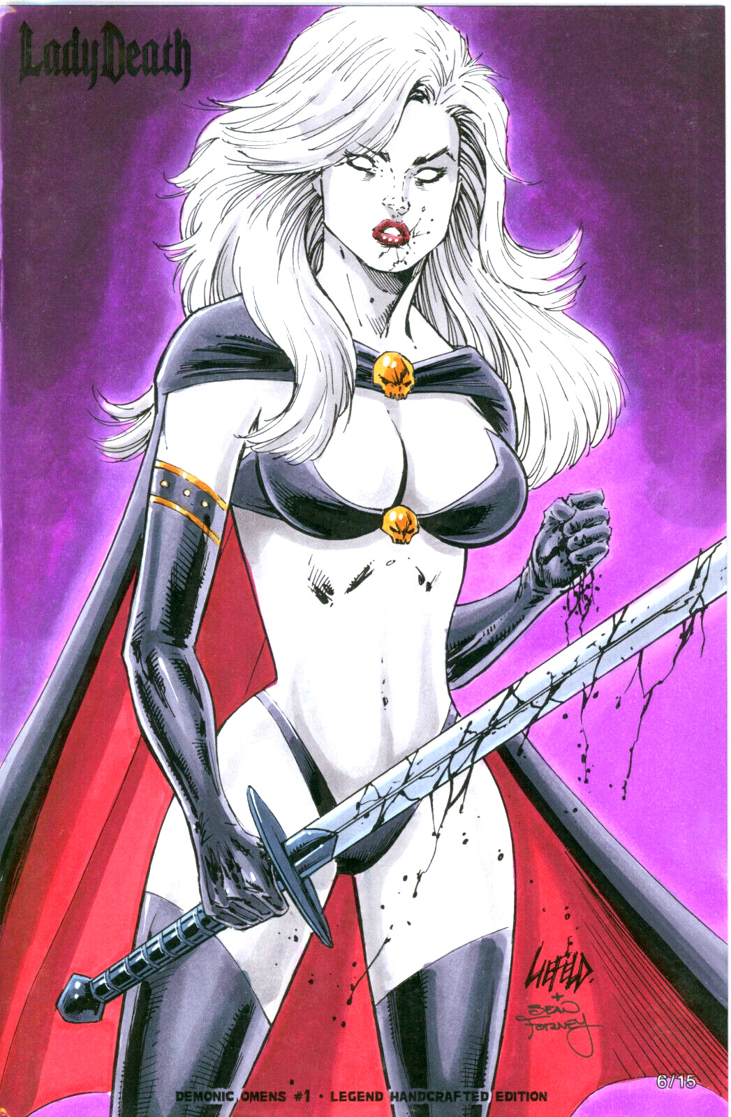 Lady Death Demonic Omens #1 Liefeld Handcrafted Legend Ed. Coffin Ltd /15