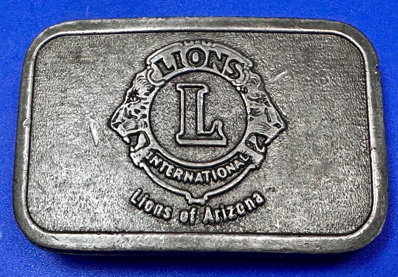 lions International club of Arizona Vintage Hit-line USA Belt Buckle