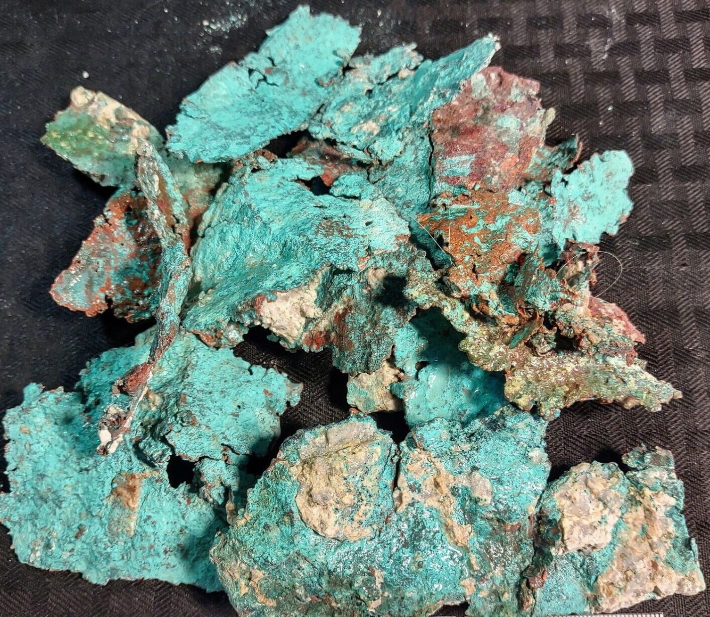 13.8oz  Copper Rough Natural Specimens Solid Pieces w/Turquoise Color Matrix