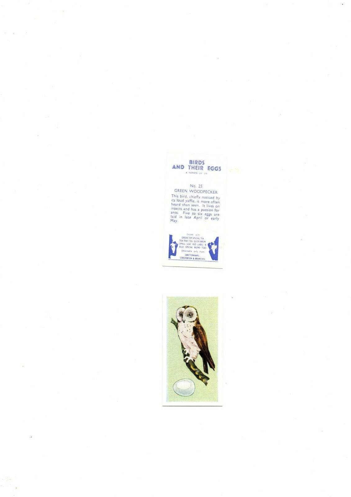 BIRDS & THEIR EGGS FULL SET 25 CARDS SWETTENHAMS 1958 ISSUE EX/MINT COND