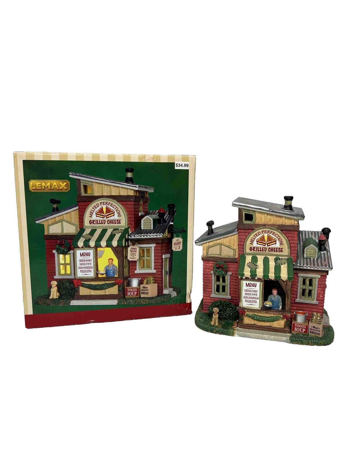 LEMAX Christmas Village Melted Perfection Grilled Cheese Store Lighted Building