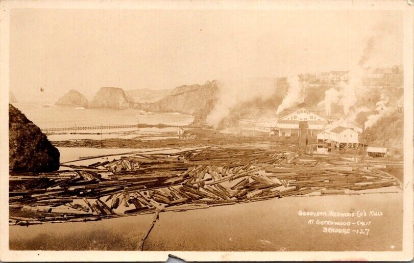 RPPC Postcard Goodyear Redwood Co. Mills Greenwood California c.1918-1930  20178